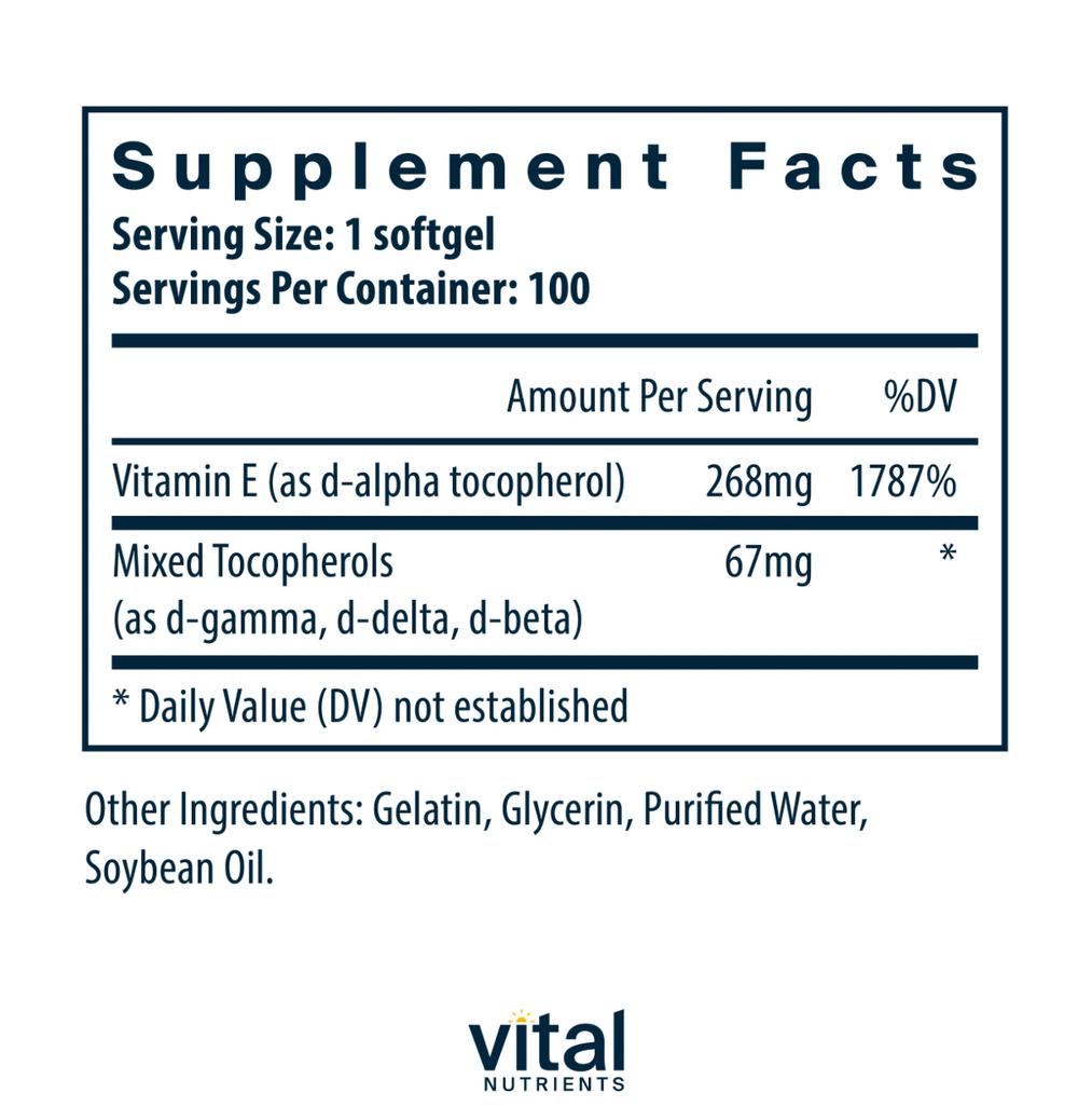 Vitamin E 400 (with mixed tocopherols) fact