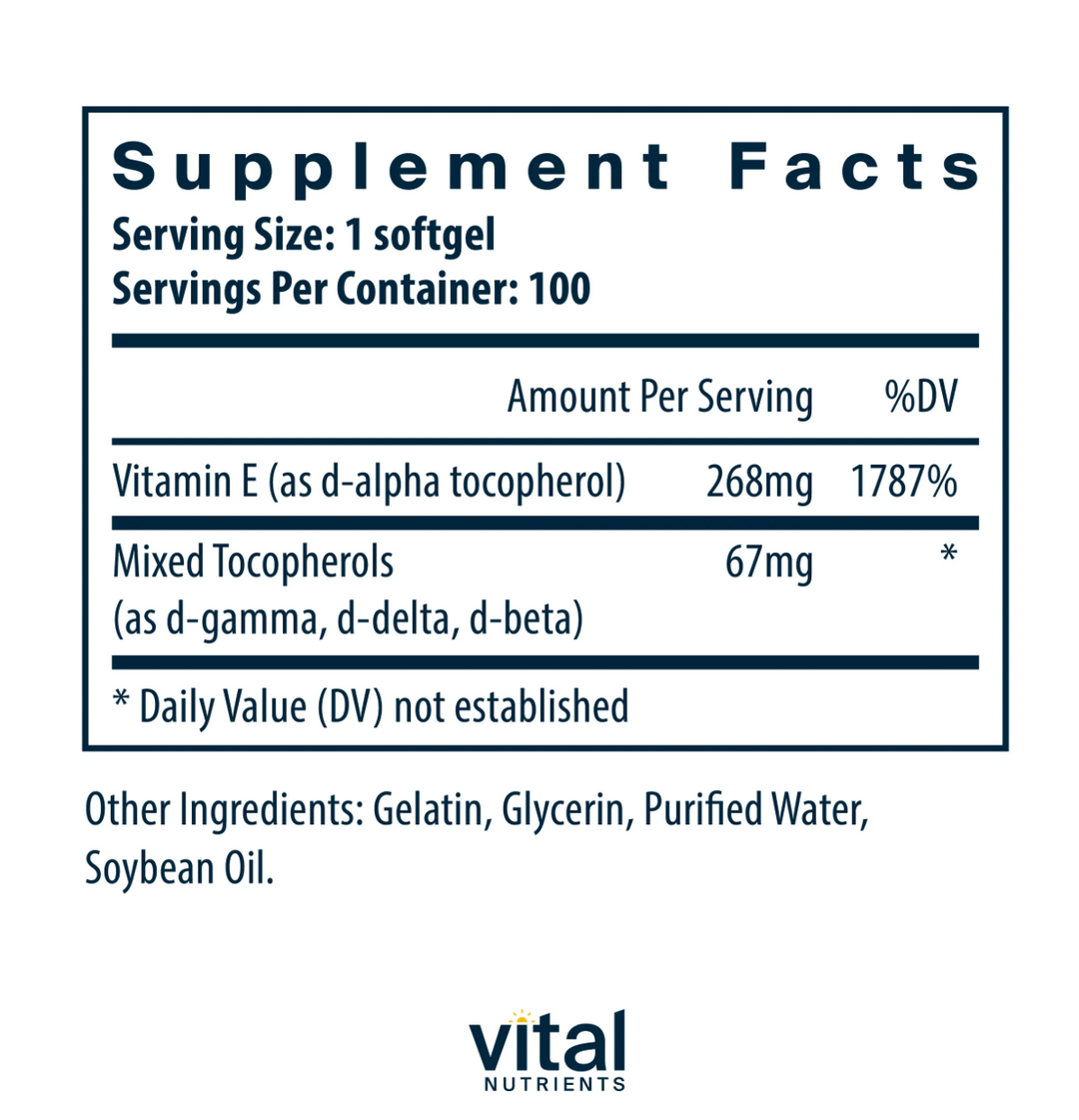 Vitamin E 400 (with mixed tocopherols) fact