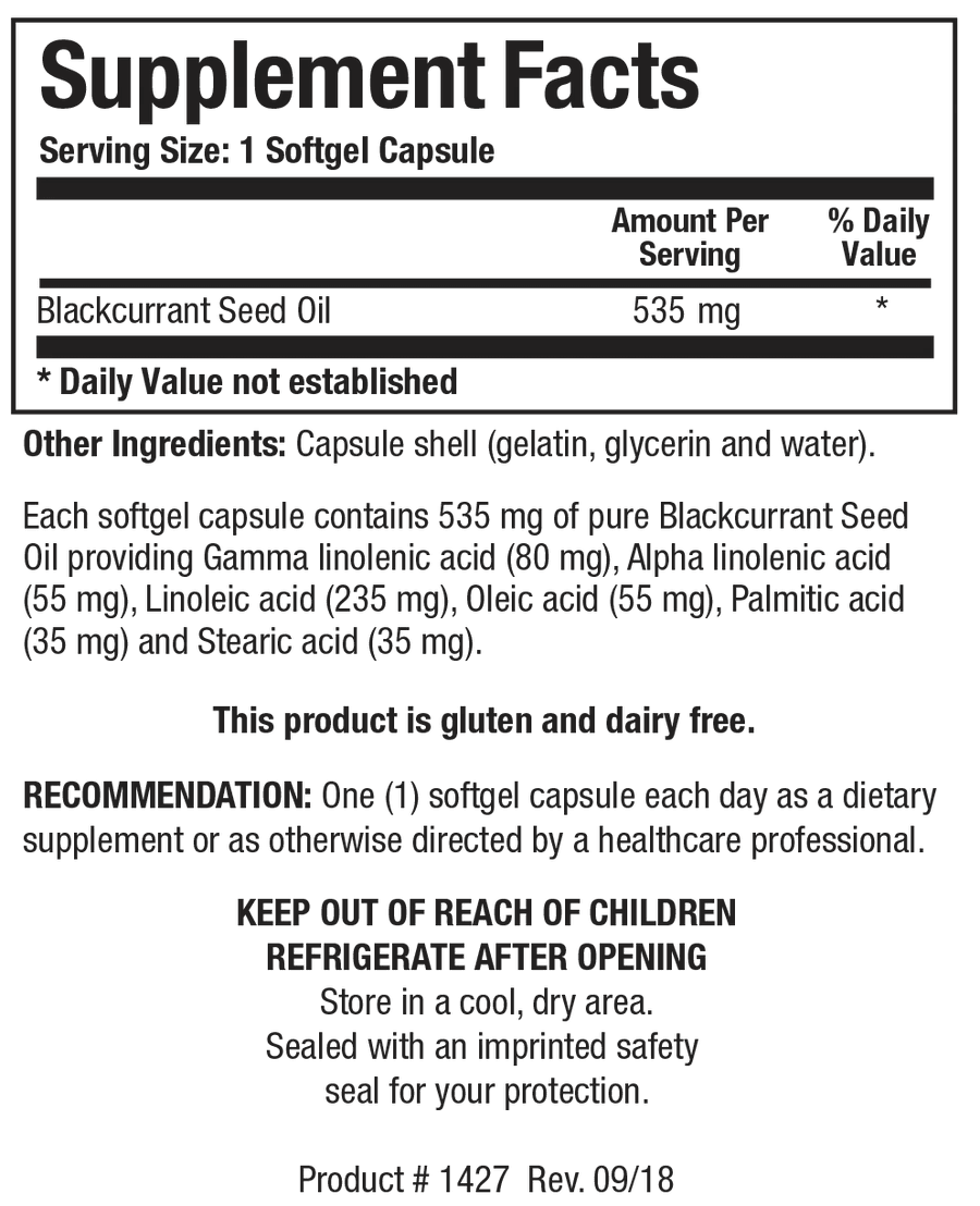 Blackcurrant Seed Oil - Pharmedico