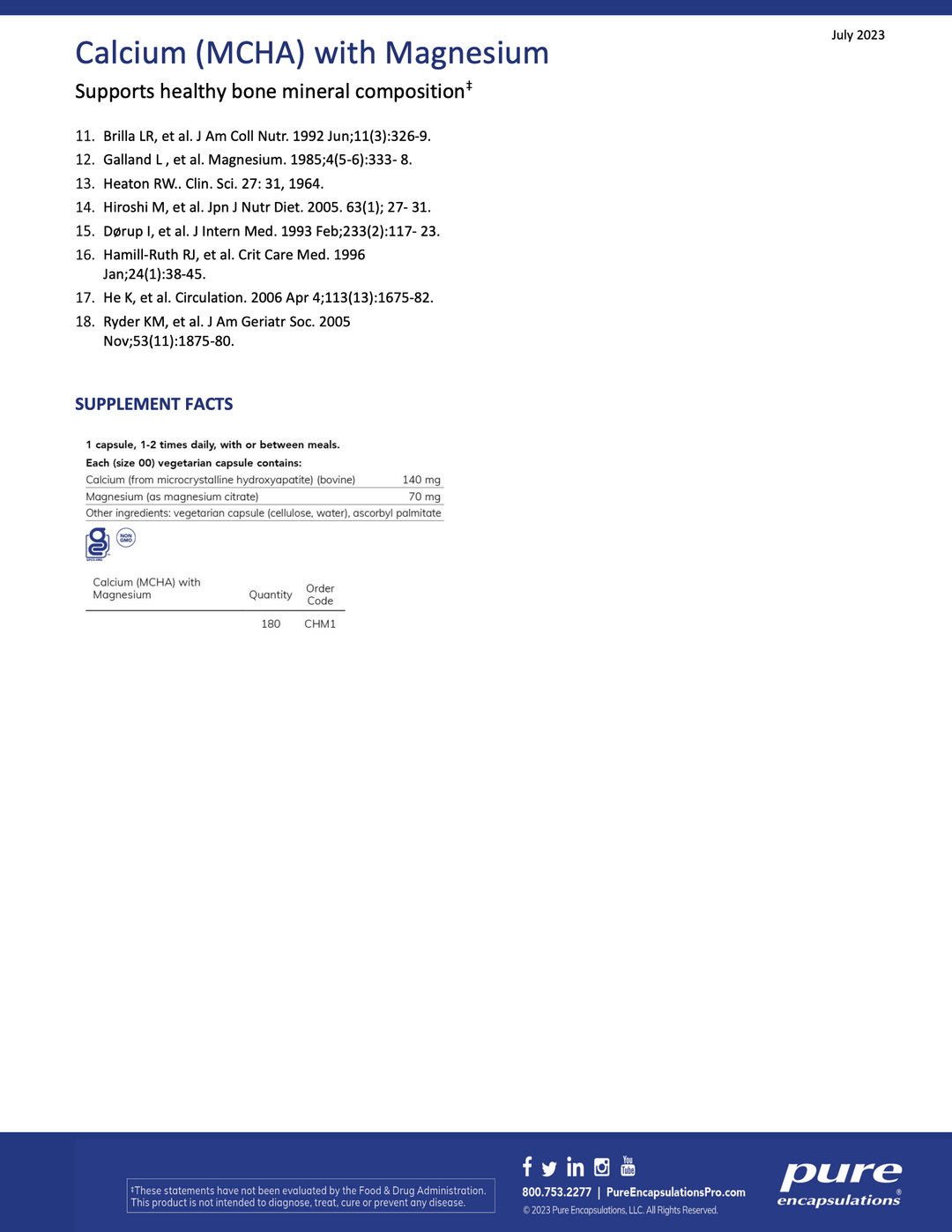 Calcium (MCHA) with Magnesium - Pharmedico