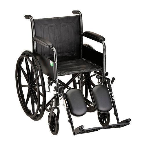 16″ Steel Wheelchair Fixed Arms & Elevating Leg Rests - Pharmedico