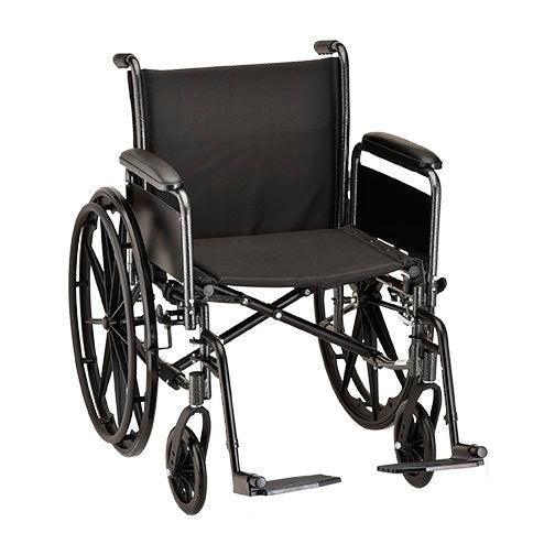 20 Steel Wheelchair w/ Detachable Desk Arms & Footrests by