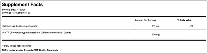 5-htp cr supplement facts