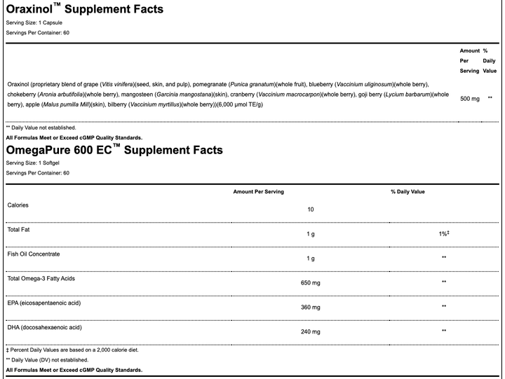 activessentials supplement facts contd