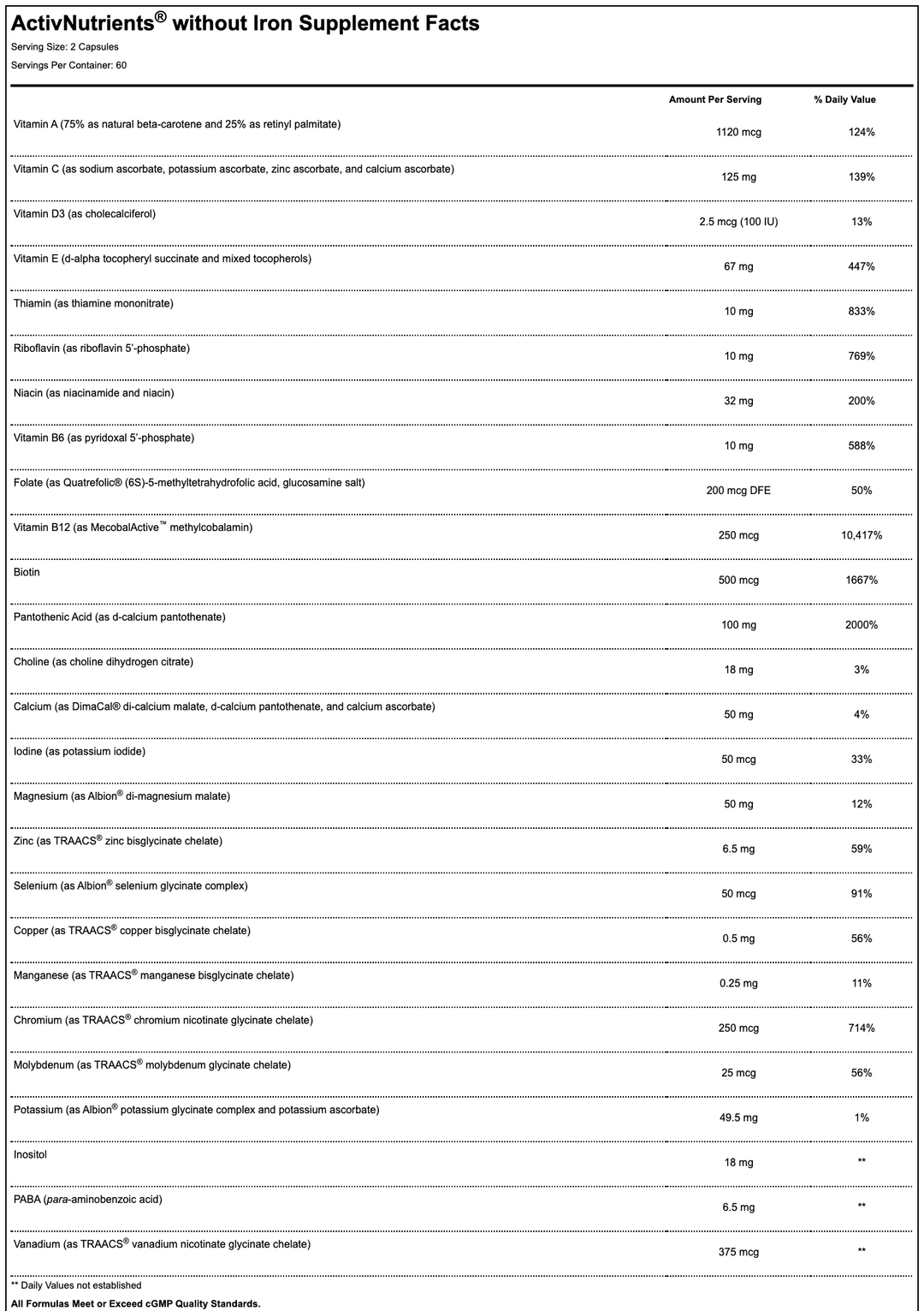 activessentials with calcium info