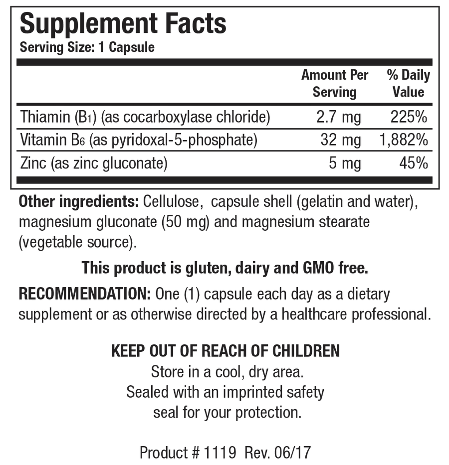 B6/B1 Plus Zinc - Pharmedico