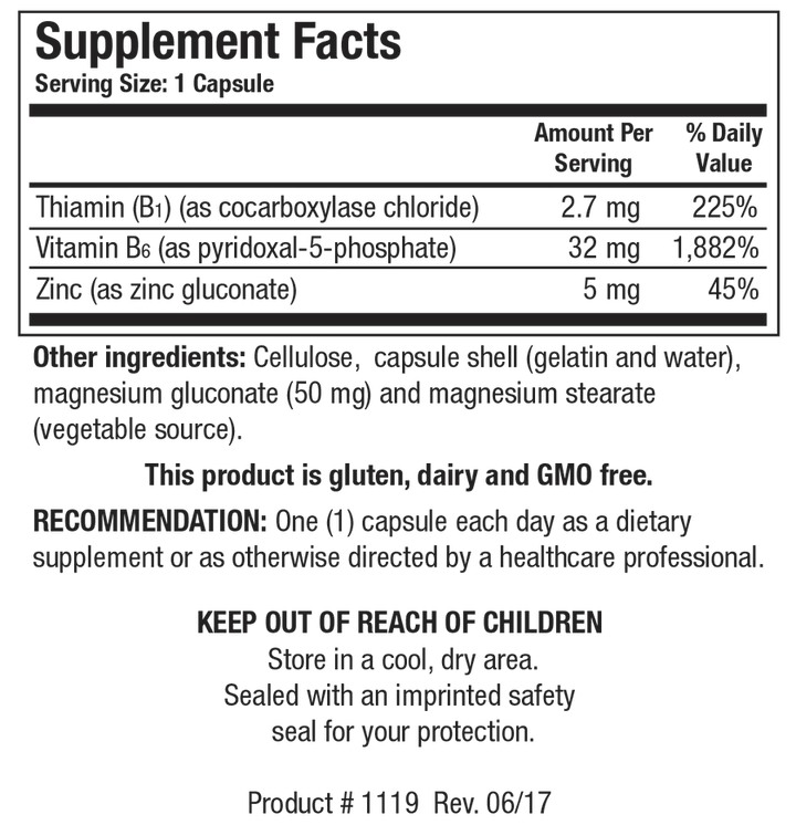 B6/B1 Plus Zinc - Pharmedico