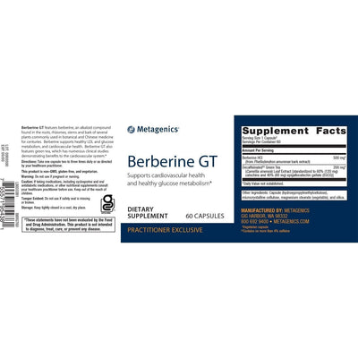 Berberine GT 60ct label
