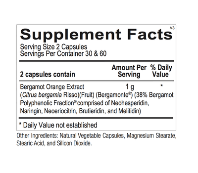Bergamot bpf supplement facts - Pharmedico