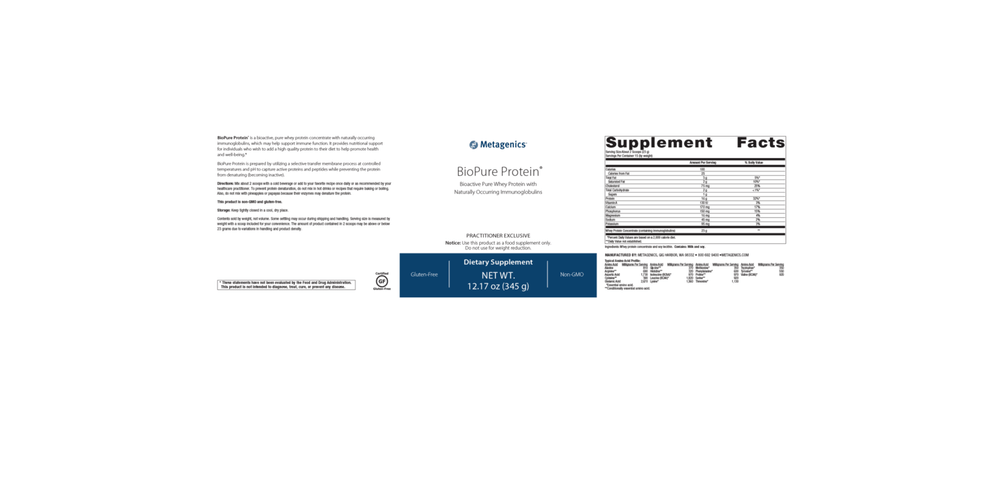 BioPure Protein label