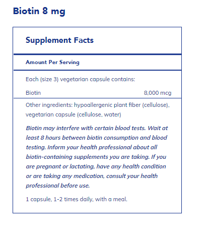 Biotin 8 mg - Pharmedico