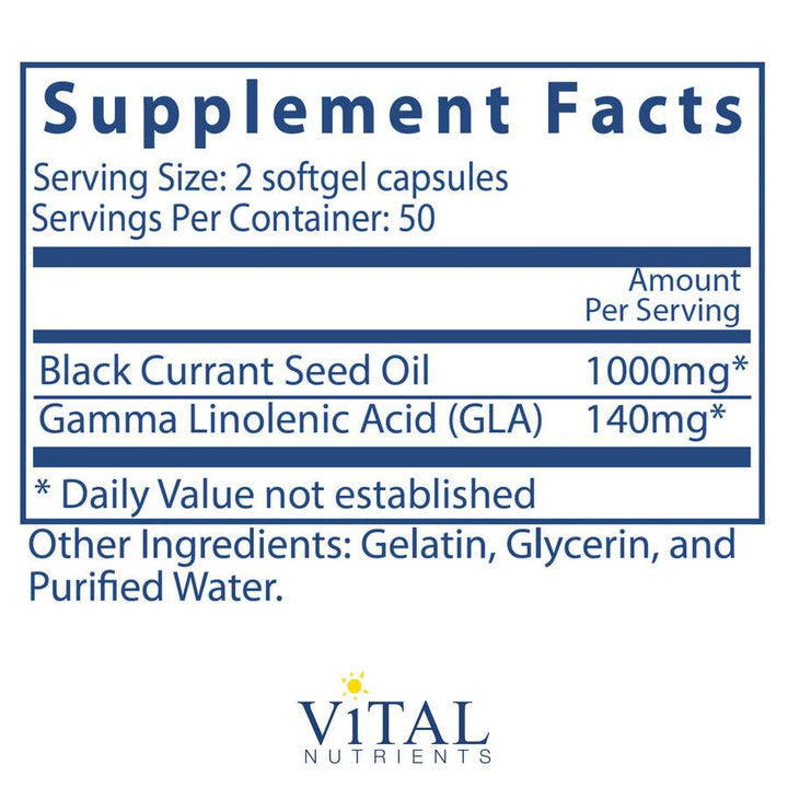 Black Currant Seed Oil 500mg-GLA 70mg - Pharmedico