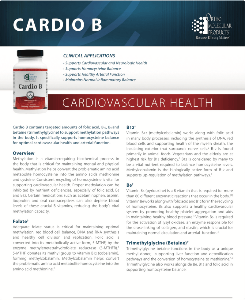 Cardio B clinical info - Pharmedico