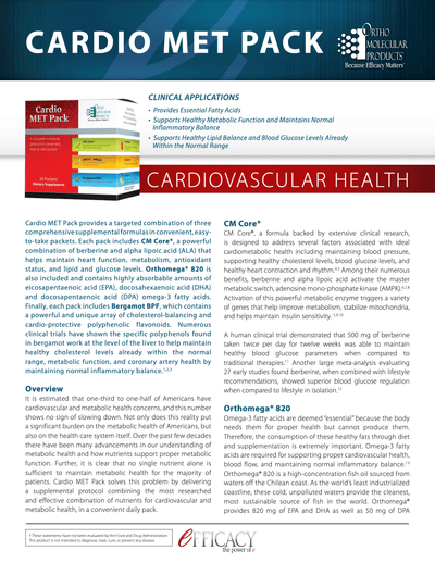 Cardio MET Pack clinical info - Pharmedico