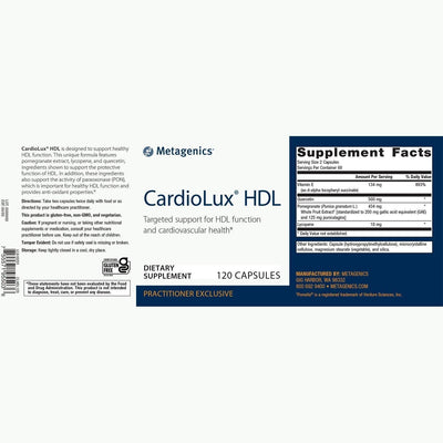 CardioLux HDL label