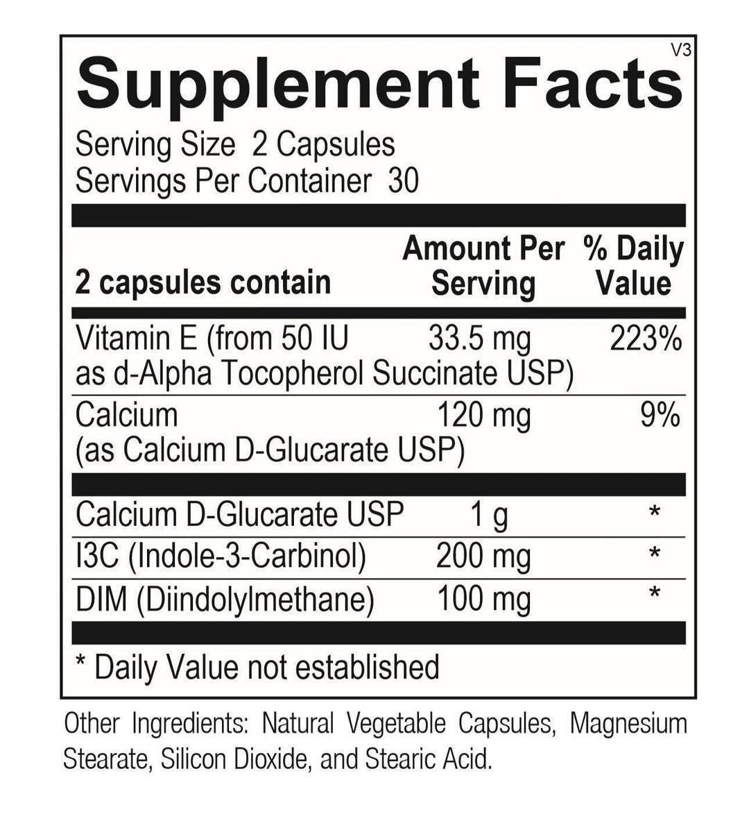 CDG EstroDIM supplement facts - Pharmedico