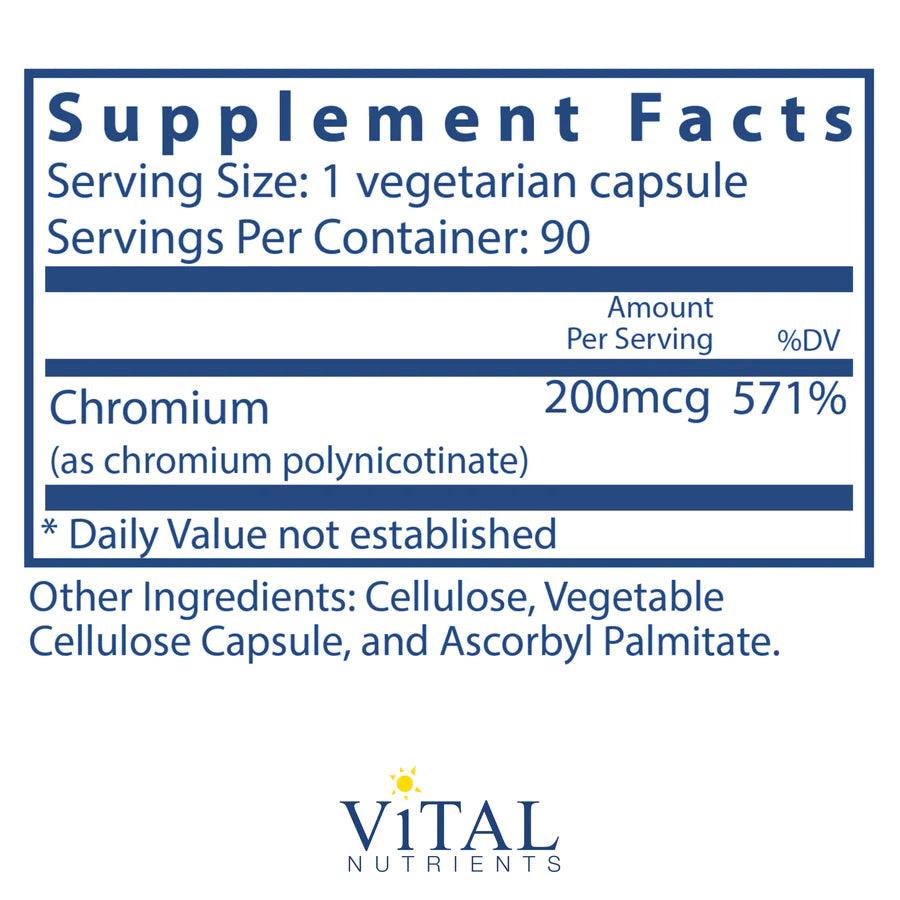 Chromium (polynicotinate) 200mcg - Pharmedico