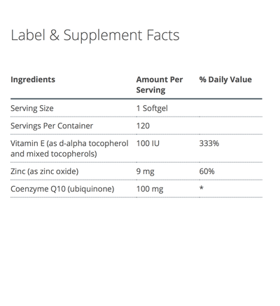 CoQ10 ST-100 supplement facts