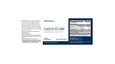 CoQ10 ST-200 label