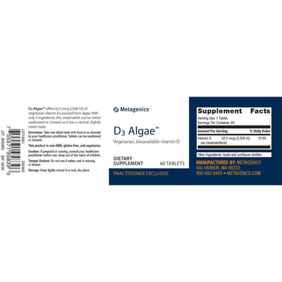 D3 Algae 60ct label