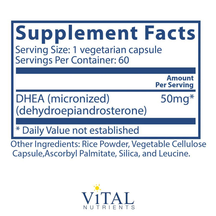 DHEA (micronized) 50mg - Pharmedico