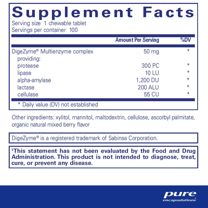 Digestive Enzyme chewables - Pharmedico
