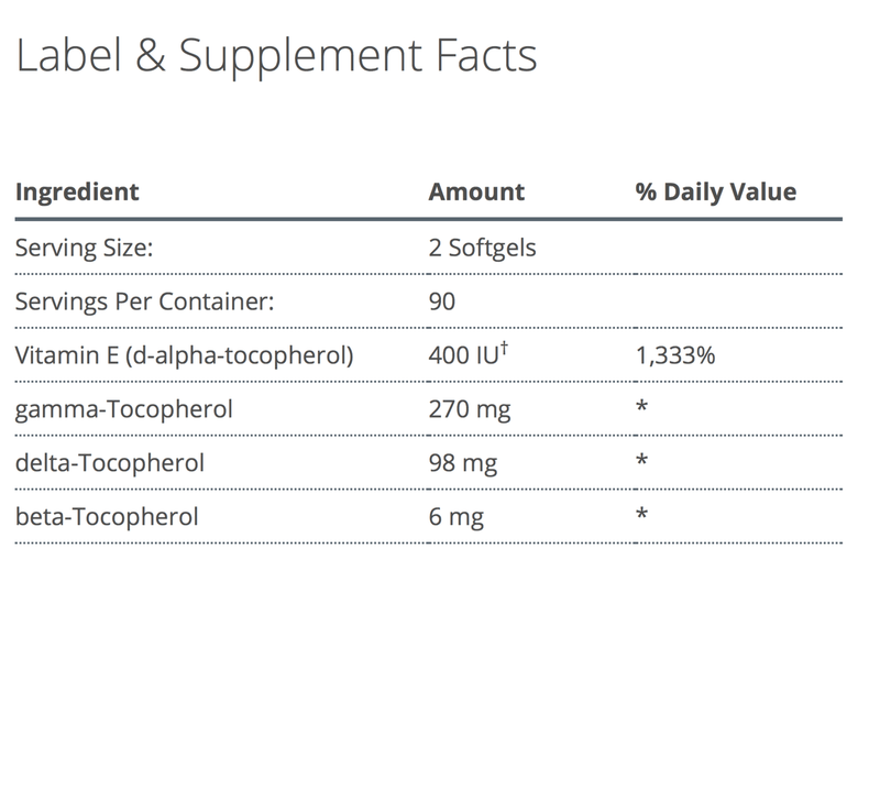 E Complex 1:1 supplement facts