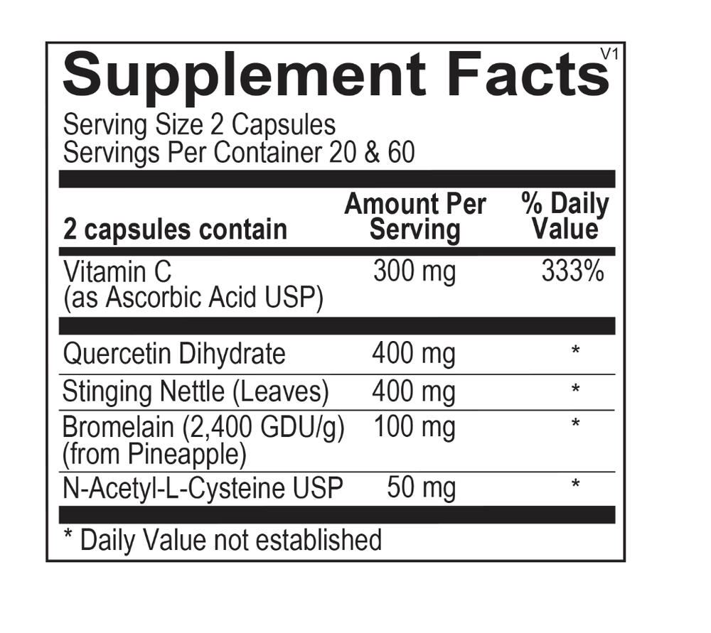 Enviro Hist OFF - Supplement Facts