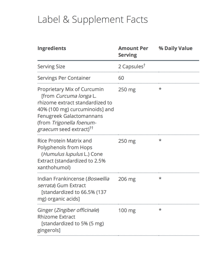 Inflavonoid Intensive Care supplement facts