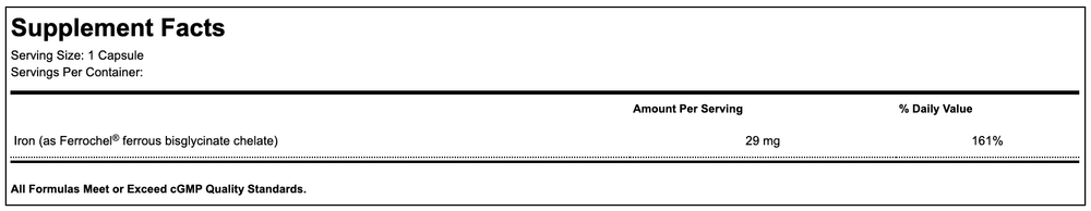 iron glycinate supplement facts