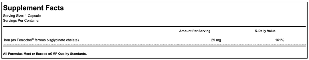 iron glycinate supplement facts