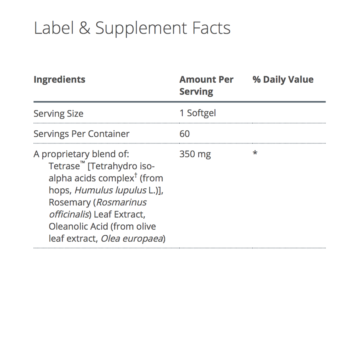 Kaprex® supplement facts