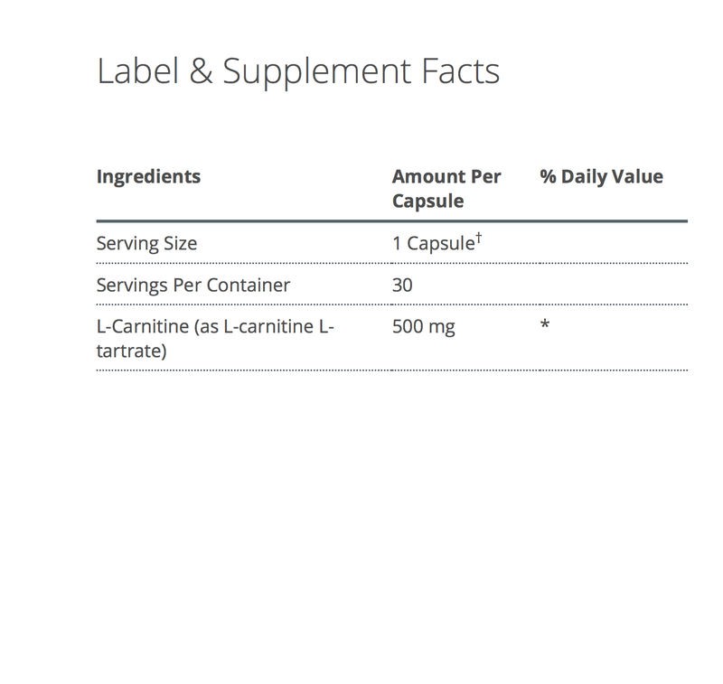 L-Carnitine Supplement Facts