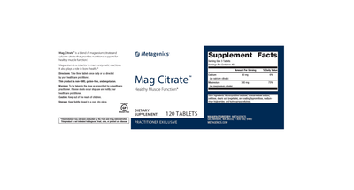 Magnesium Citrate Label