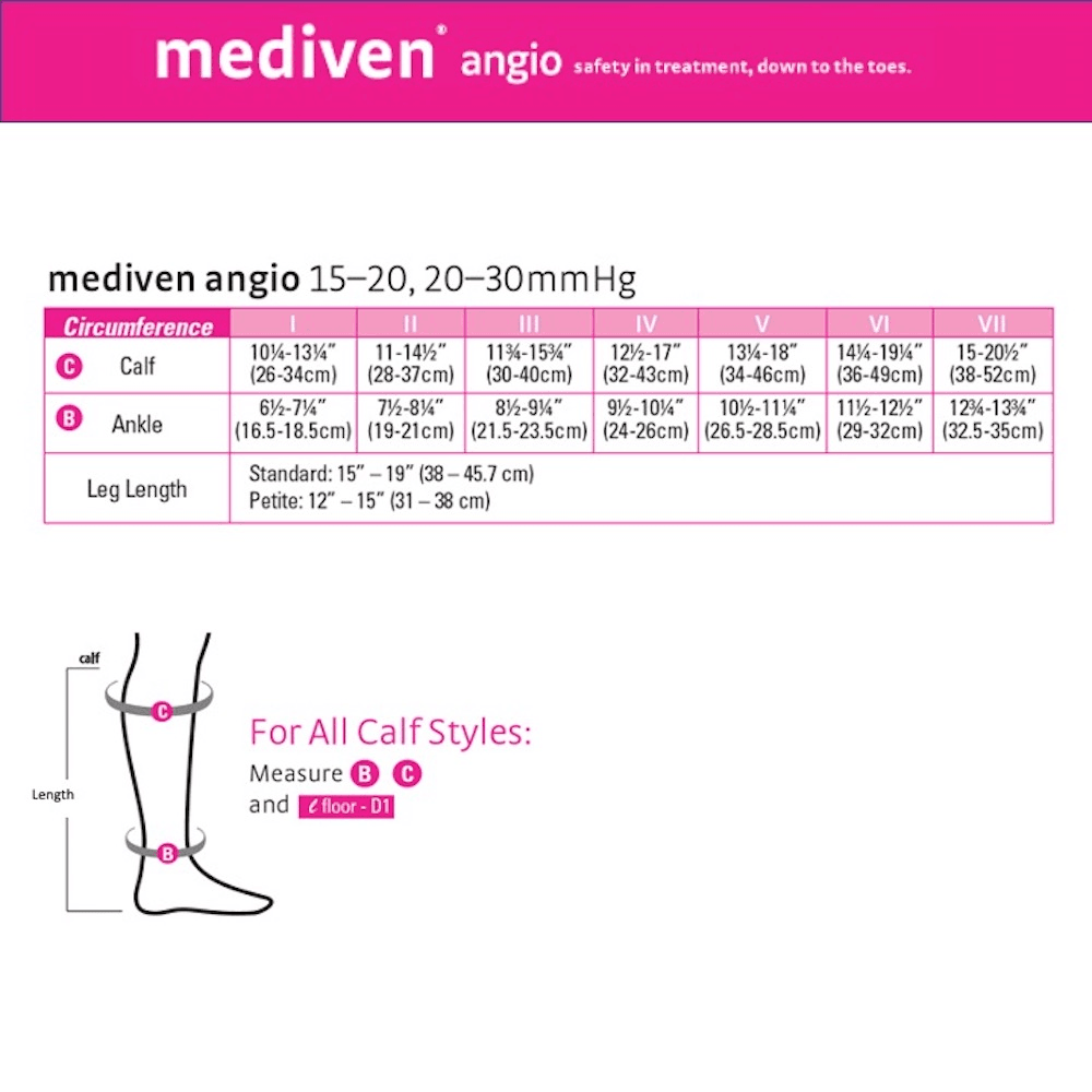 Mediven Angio 15-20 mmHg Calf Closed Toe - Pharmedico