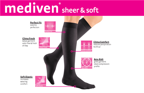 Mediven Sheer & Soft 15-20 mmHg Calf Open Toe - Pharmedico