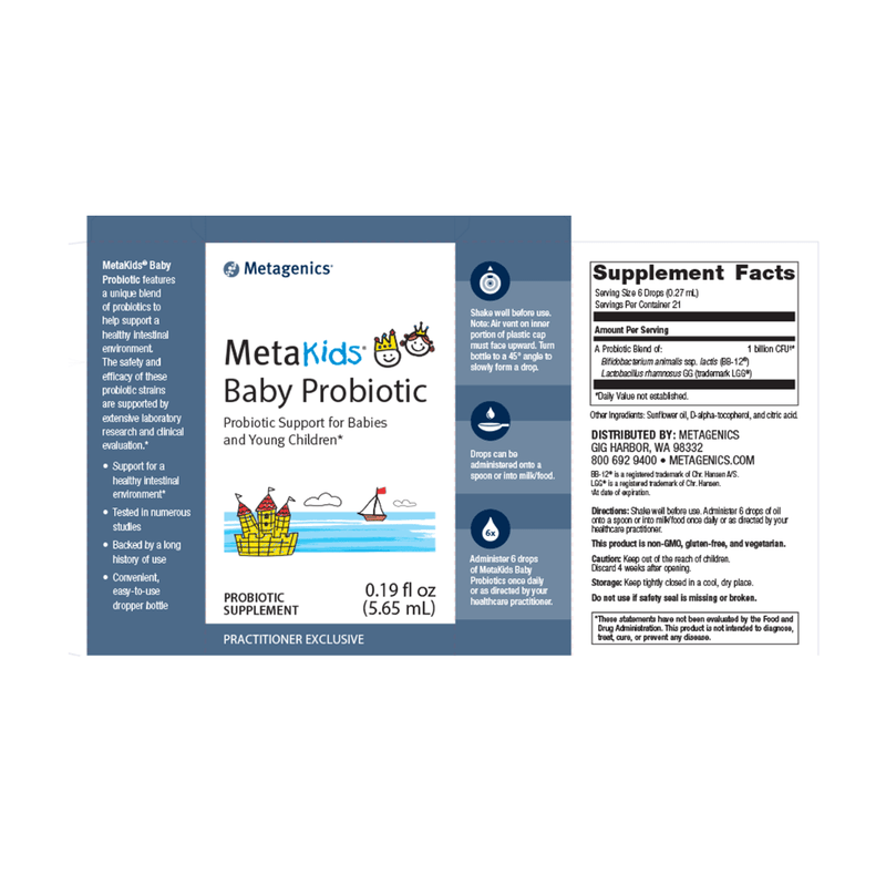 MetaKids Baby Probiotic label