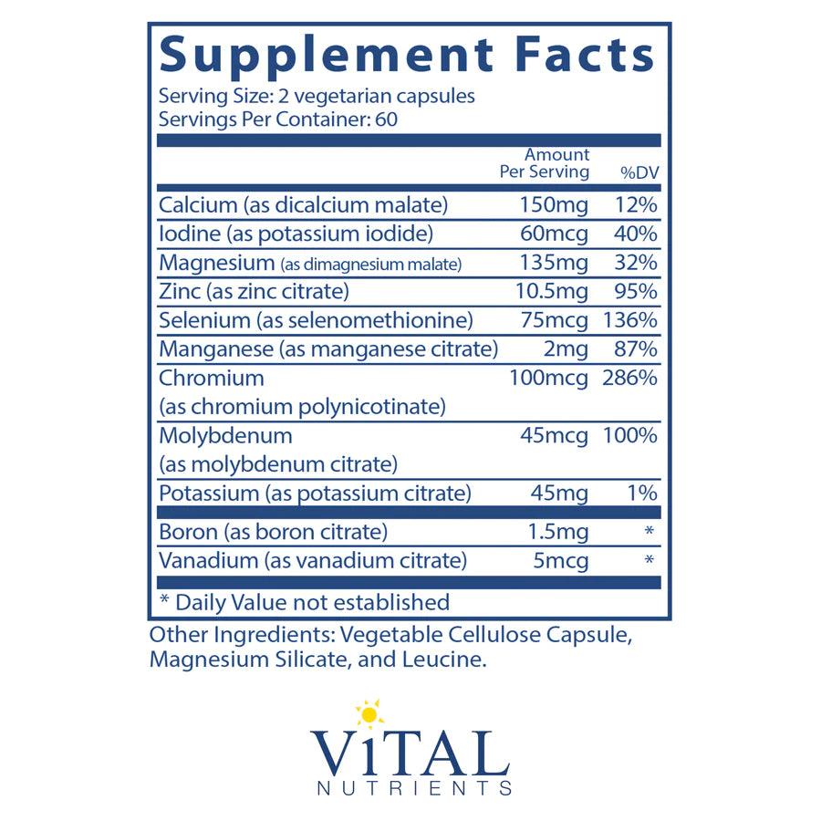 Multi-Minerals Citrate/Malate Formula (No Copper or Iron) - Pharmedico