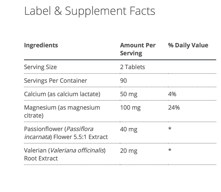 Myocalm supplement facts