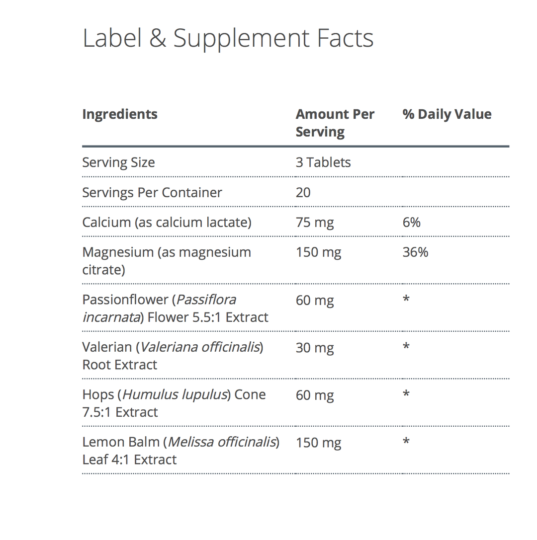 myocalm plus supplement facts