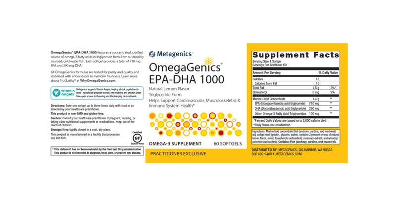 OmegaGenics EPA-DHA 1000 label