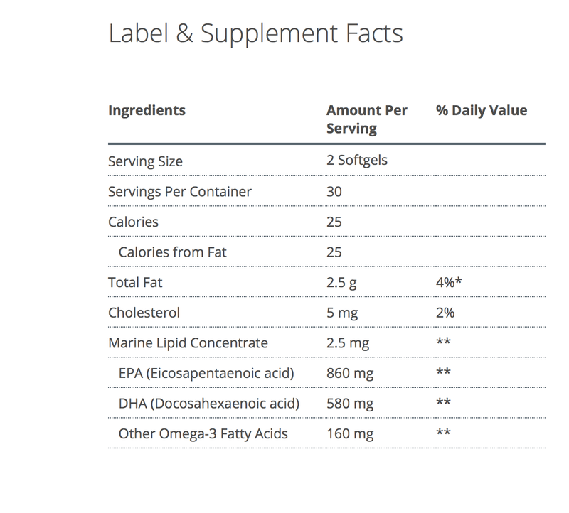 OmegaGenics® EPA-DHA 720 supplement facts