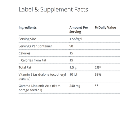 OmegaGenics GLA 240 supplement facts