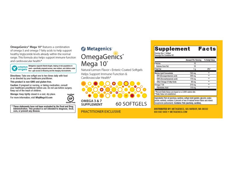 OmegaGenics Mega 10 label