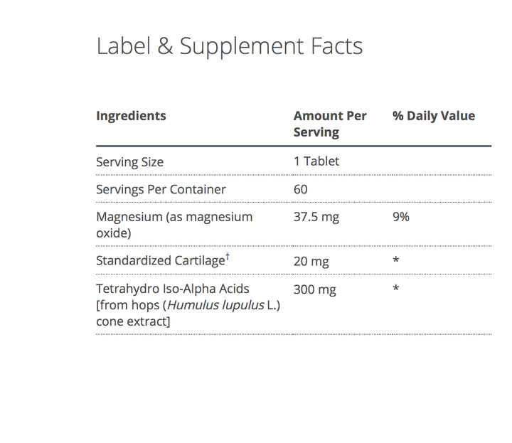 OsteoVantiv supplement facts