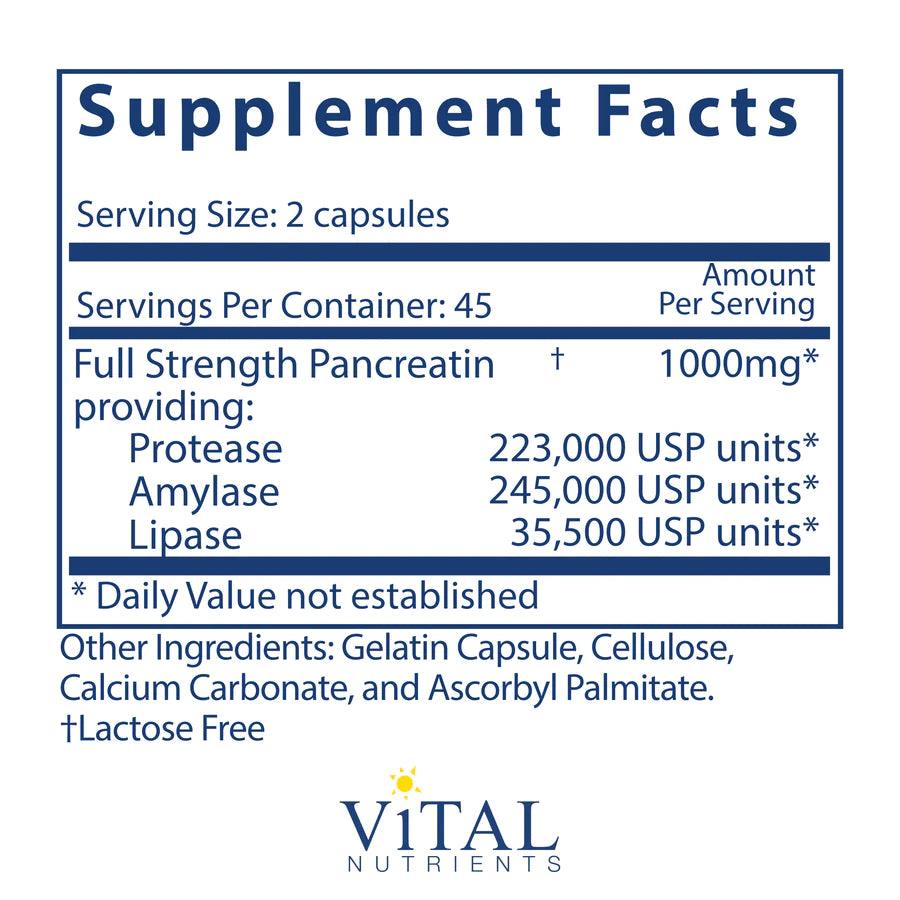 Pancreatic Enzymes 1000mg (full strength) - Pharmedico