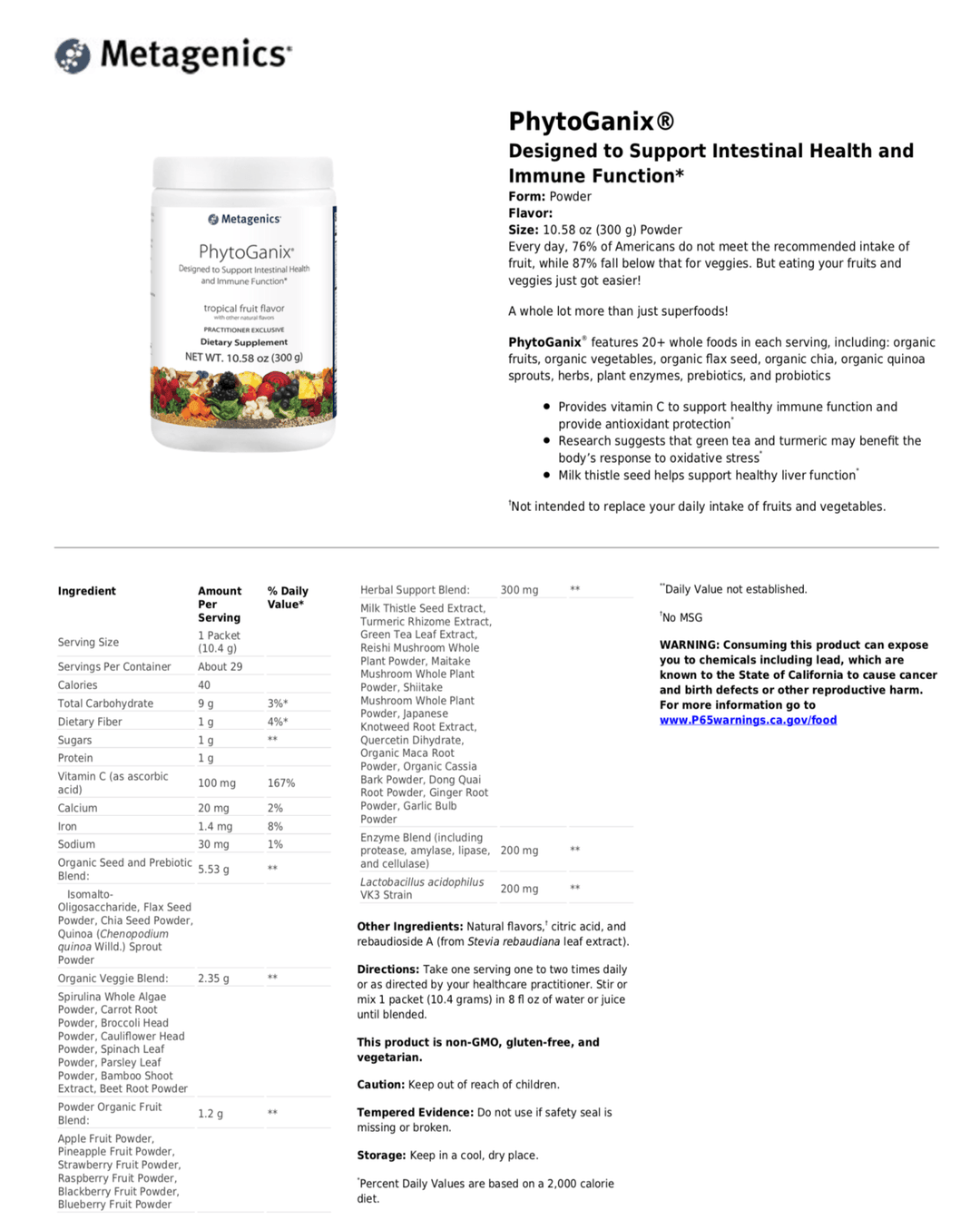 PhytoGanix information sheet.