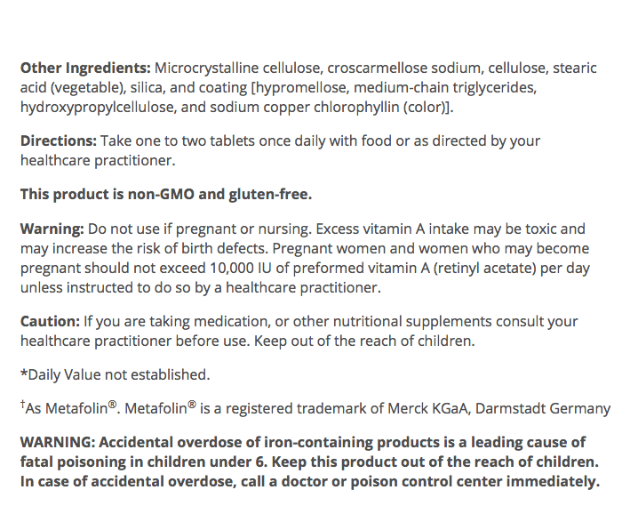 PhytoMulti WITH iron additional information