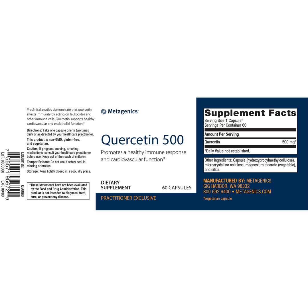 Quercetin 500 label