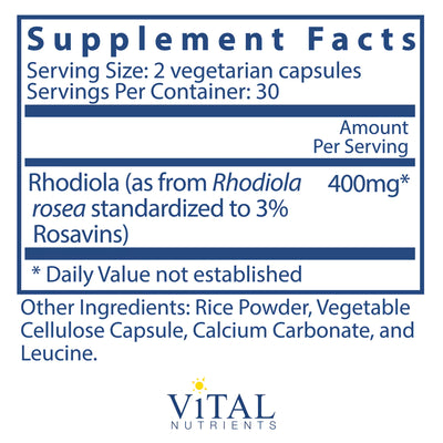 Rhodiola rosea 3% Standardized Extract - Pharmedico